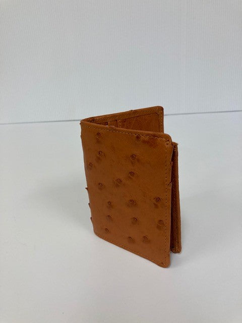 Safari Exotic Leather Cognac Ostrich L-Shaped Wallet 4003OST-COG