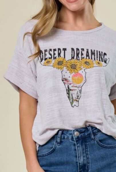 Saints and Hearts Grey Desert Dreaming Graphic Tee ST3227P
