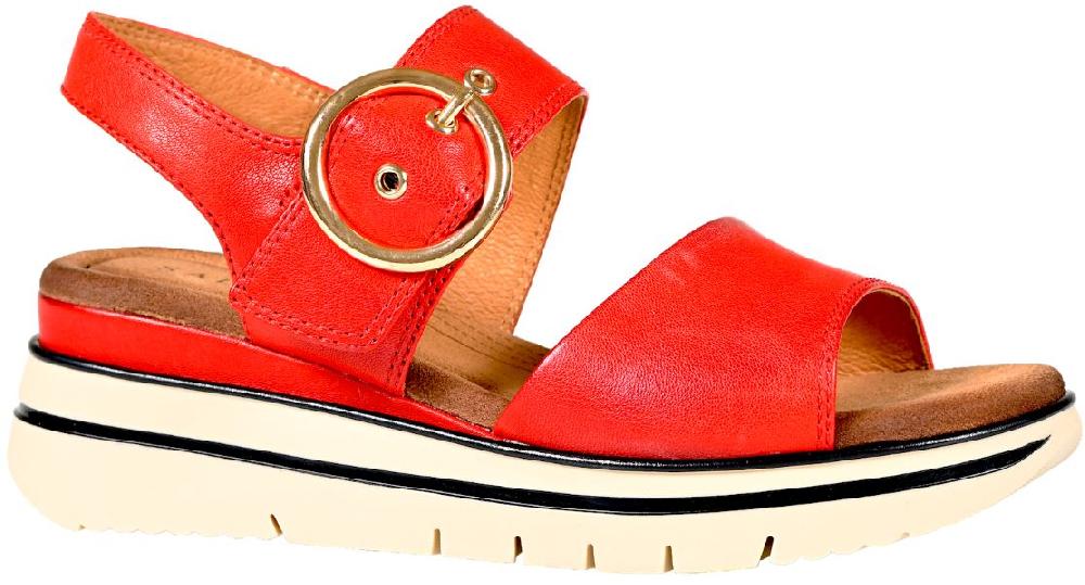 Salvia Arlo Lipstick Red Womens Buckle Sandals ARLO-RED