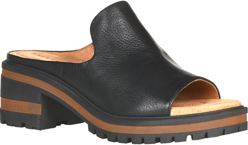 Salvia Black Harper Womens Slide On Lug Sandals HARPER-BLACK
