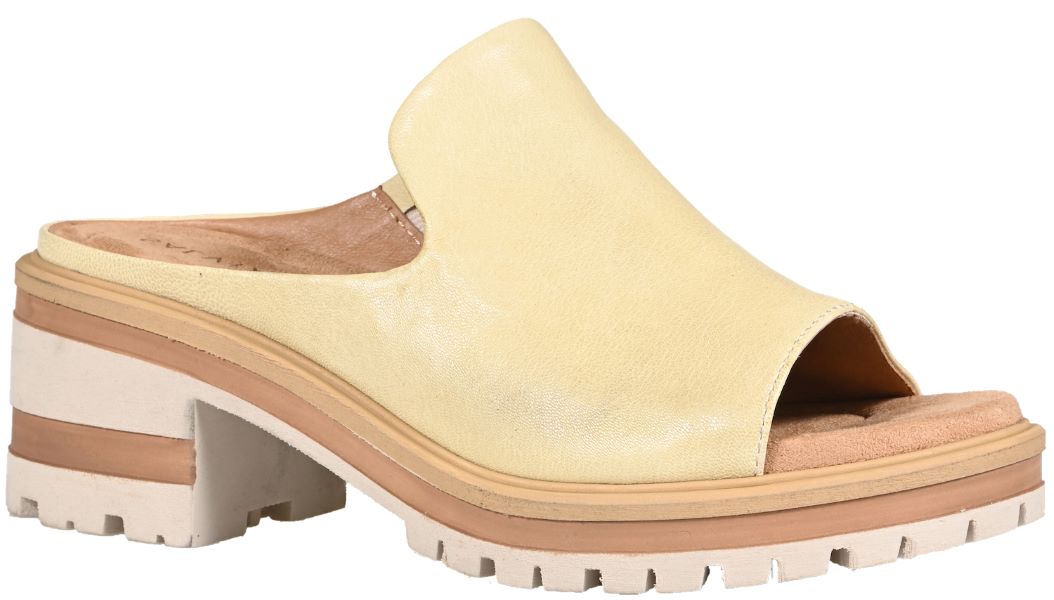Salvia Camel Harper Womens Lug Sole Slip On Leather Sandals HARPER-CAMEL