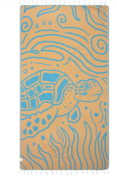 Sand Cloud Blue Sandy The Turtle 37 X 67 Beach Towel WSF22TOW031BLUR
