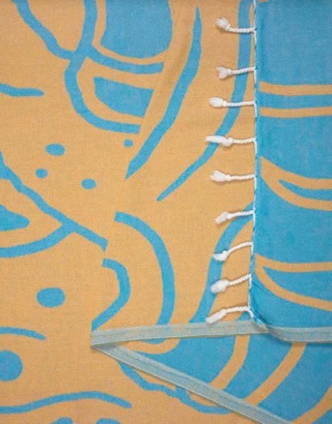 Sand Cloud Blue Sandy The Turtle 37 X 67 Beach Towel WSF22TOW031BLUR