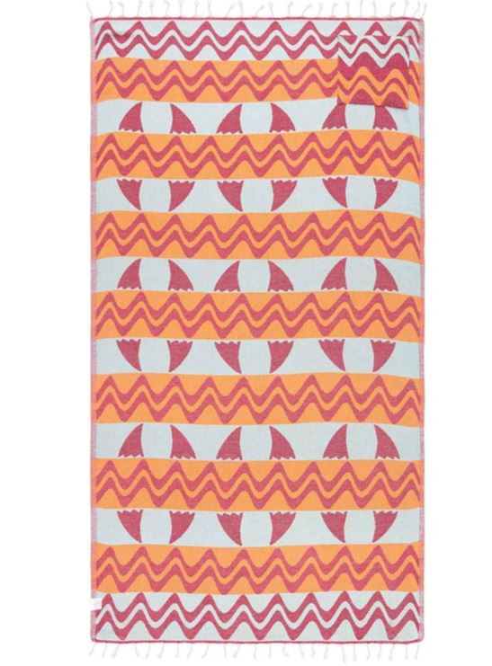 Sand Cloud Boho Fin Beach Towel With Zipper Pocket WSU24TOW007FUSR
