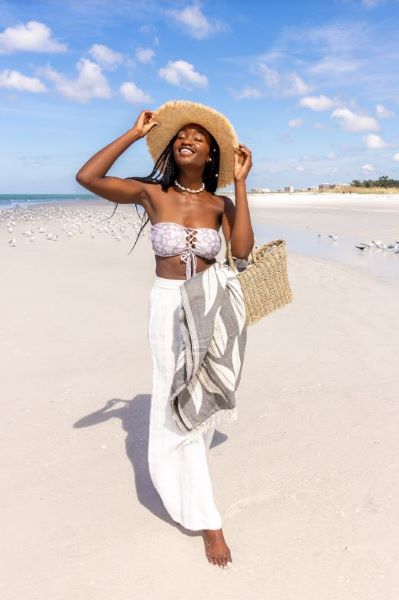 Sand Cloud Grey Gemini 51 X 71 Inches Beach Towel WSS22TOW019GREL