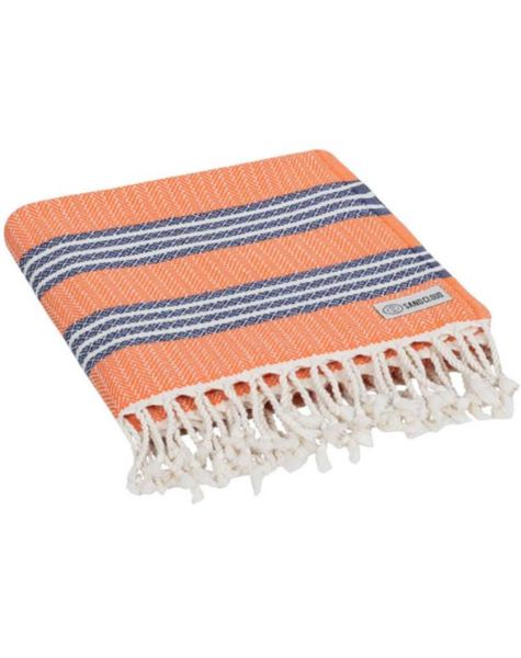 Sand Cloud Neon Orange Ego Stripe 37 X 63 Inches Beach Towel WSU22TOW001NOGR