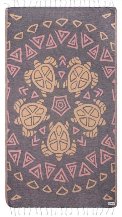 Sand Cloud Turtle Mandala Beach Towel WSS22TOW020BLKRG