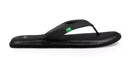 Sanuk Black Yoga Chakra Womens Flip Flops SWS10577