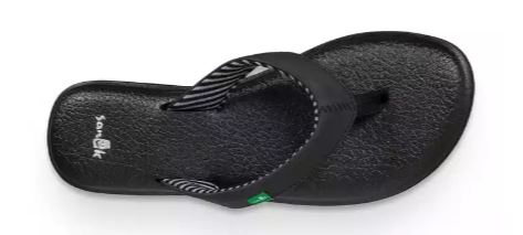 Sanuk Black Yoga Chakra Womens Flip Flops SWS10577