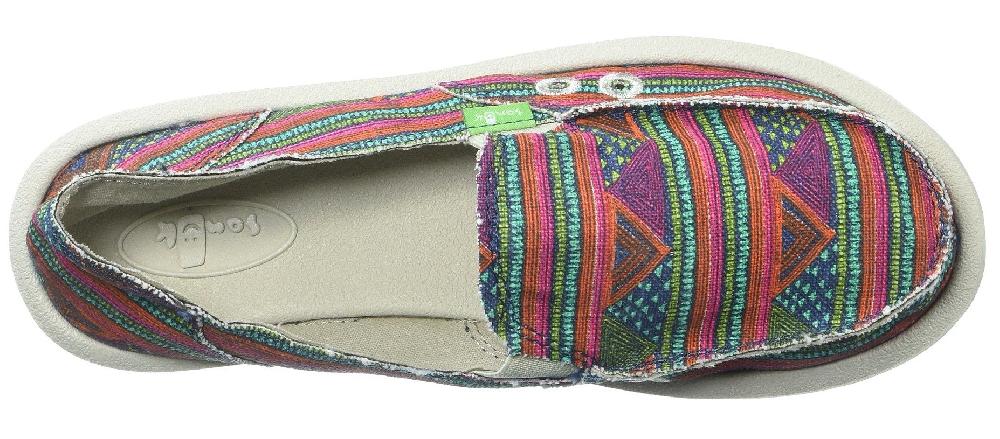 Sanuk Donna Multicolor Geo Stripes Loafer Flat Comfort Casual Womens Shoes 1020251-MGST