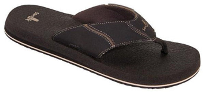 Sanuk Fault Line Brown Canvas Mens Flip Flop SMS2893-BRN