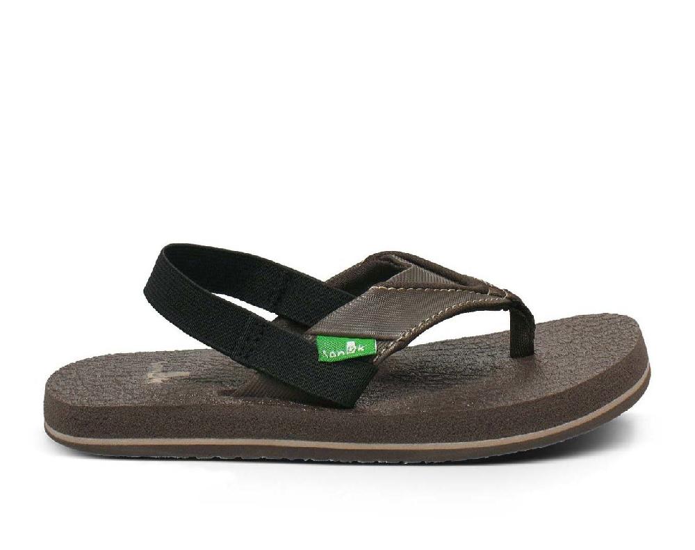 Sanuk Root Bear Cozy Sling Brown Kids Sandals SBS2914T-Brn