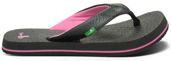 Sanuk Yoga Matt Black/Pink Canvas Kids Sandals SGS2914-BKPK