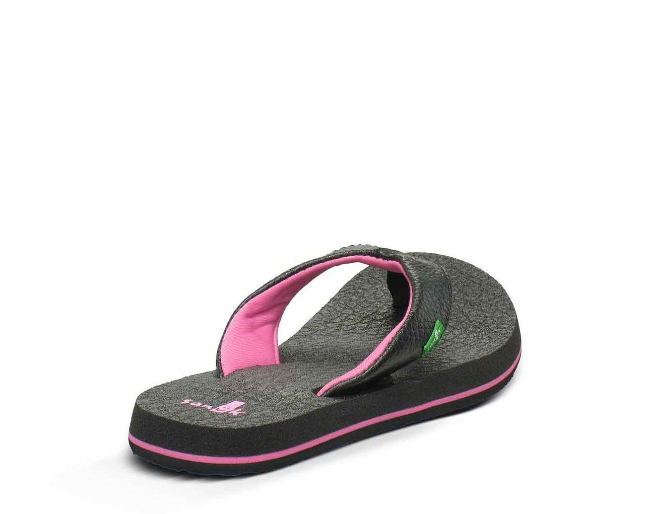 Sanuk Yoga Matt Black/Pink Canvas Kids Sandals SGS2914T-BKPK