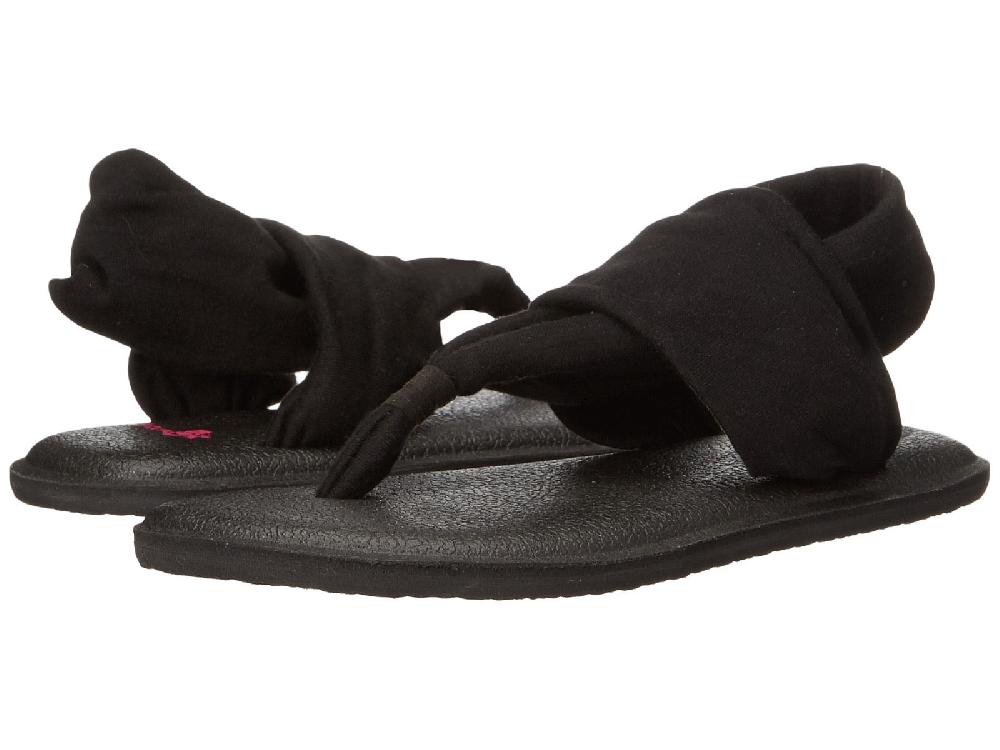 Sanuk Yoga Sling Burst Black Canvas Kids Sandal 1011417Y-BLK