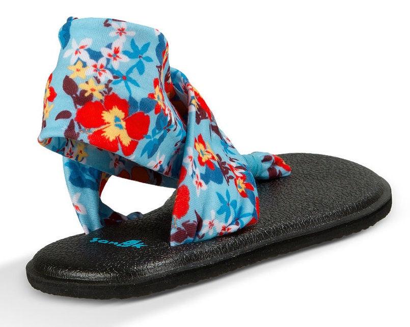 Sanuk Yoga Sling Burst Black Multi Canvas Kids Sandal 1016505Y-AWFL