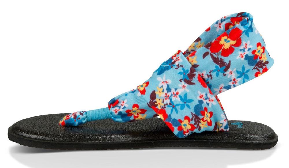 Sanuk Yoga Sling Burst Black Multi Canvas Kids Sandal 1016505Y-AWFL