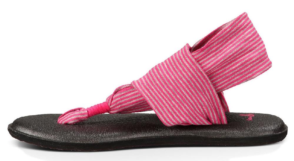 Sanuk Yoga Sling Fuchsia/White Canvas Kids Sandals SGS10479-FRST