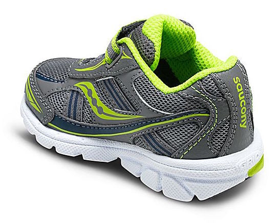 Saucony Baby Ride Velcro Grey/Lime Fabric Kids Athletic ST5374I