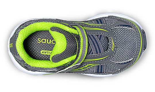 Saucony Baby Ride Velcro Grey/Lime Fabric Kids Athletic ST5374I