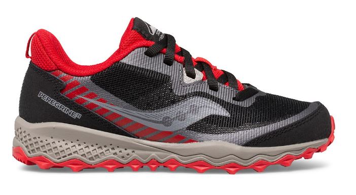 Saucony Black/Red Big Kid's Peregrine 11 Shield Sneaker SK265106