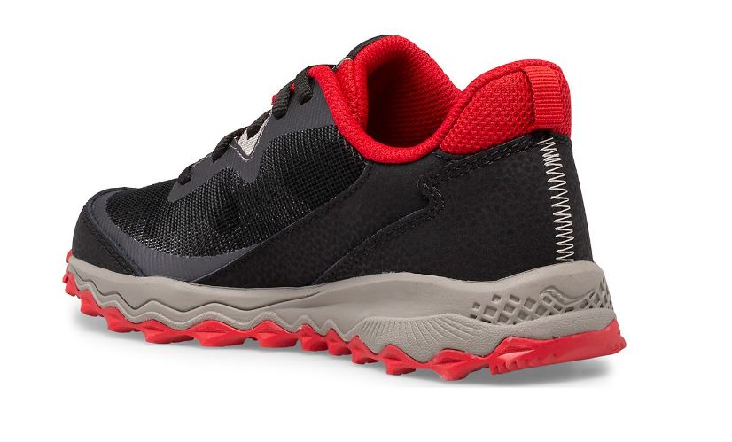 Saucony Black/Red Big Kid's Peregrine 11 Shield Sneaker SK265106