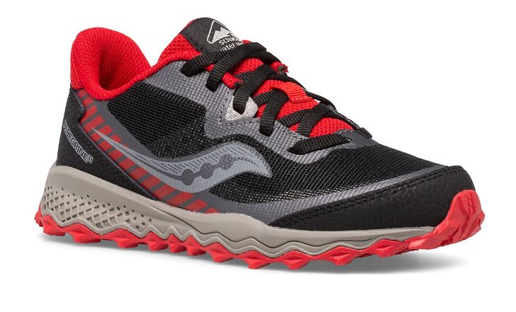 Saucony Black/Red Big Kid's Peregrine 11 Shield Sneaker SK265106