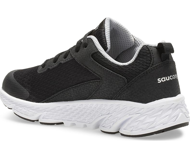 Saucony Black/White Big Kids Wind Lace Sneakers SK261815