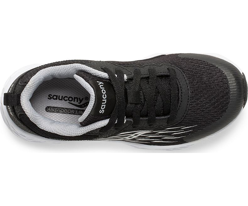 Saucony Black/White Big Kids Wind Lace Sneakers SK261815