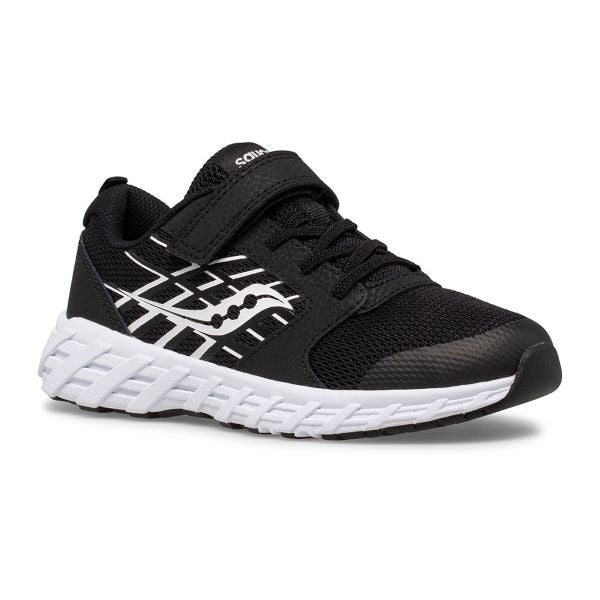 Saucony Black/White Wind 2.0 A/C Big Kid's Sneakers SK265588