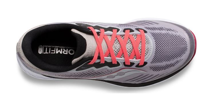 Saucony Grey/Cherry Big Kid's Ride 14 Sneaker SK165320