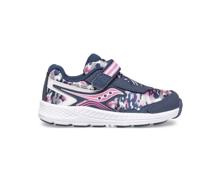 Saucony Navy And Pink With Camo Little Kid's Ride 10 Jr. Running Sneakers SL165085