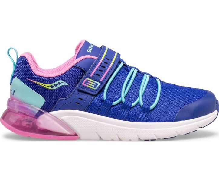 Saucony Navy/Pink Flash Glow 2.0 Girl's Wide Width Sneakers SK165064W