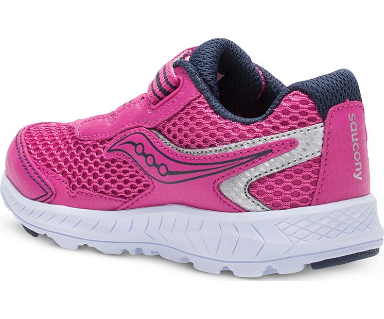 Saucony Pink/Silver Little Kids Ride 10 Junior Sneakers SL159651