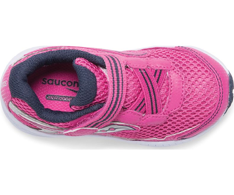 Saucony Pink/Silver Little Kids Ride 10 Junior Sneakers SL159651