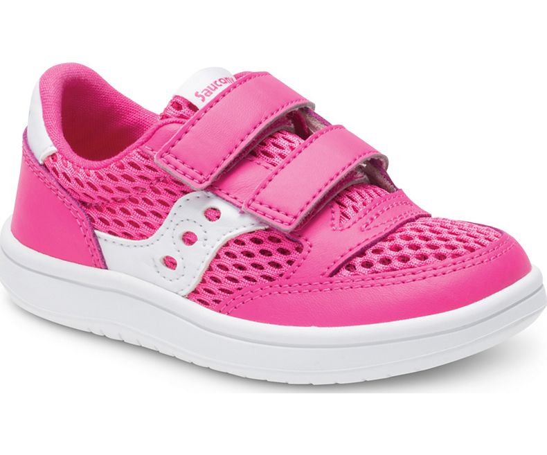 Saucony Pink/White Little Kids Baby Jazz Court Sneakers SL161251
