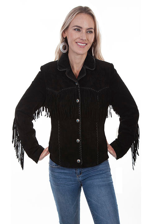 Scully Black Womens Suede Fringe Jacket **ONLINE ONLY** L1016