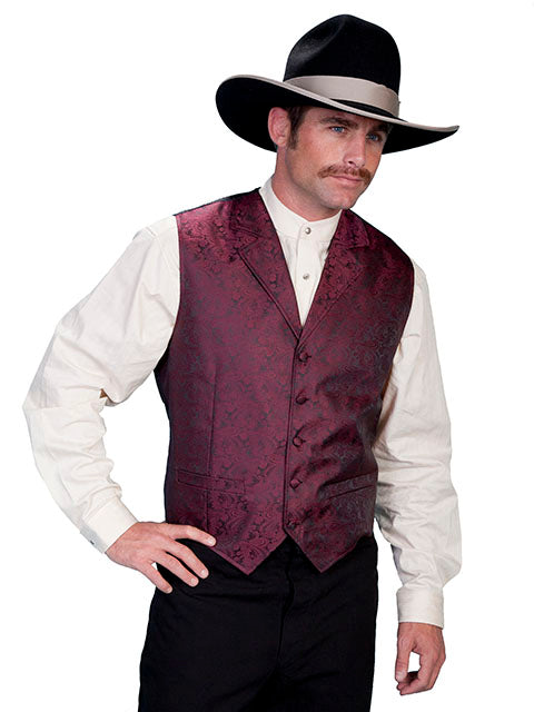 Scully Burgundy Classic Paisley Men's Vest RW093