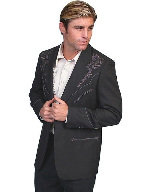 Scully Charcoal Button Front Men's Blazer P-733
