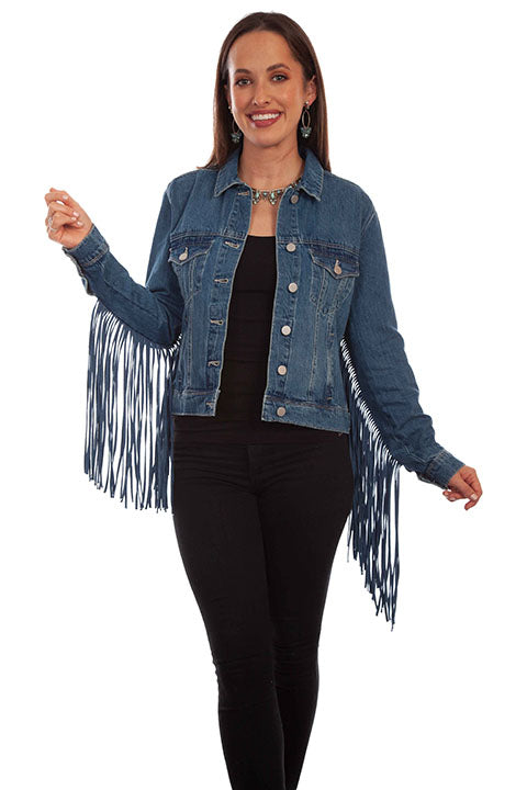 Scully Denim Womens Fringe Denim Jacket HC711