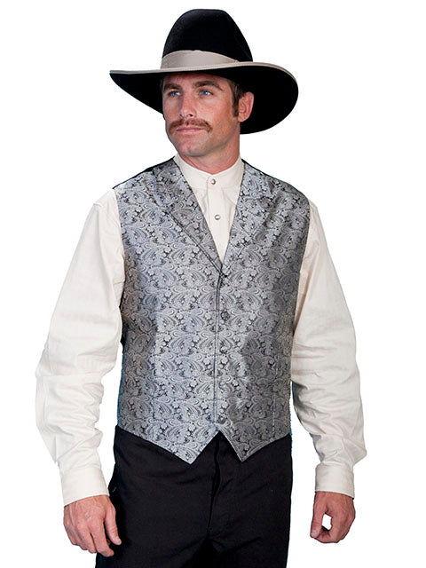 Scully Grey Classic Paisley Men's Vest RW093