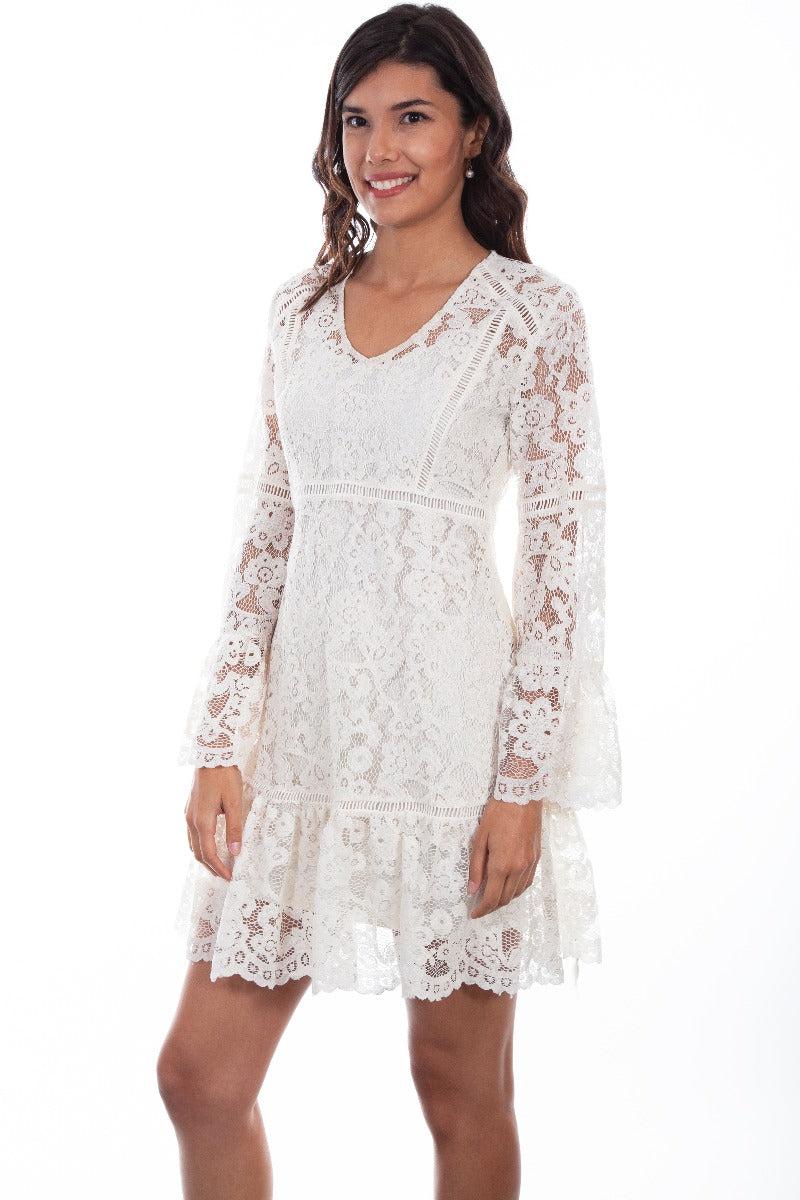 Scully Ivory Long Sleeve Womens Lace Dress HC557
