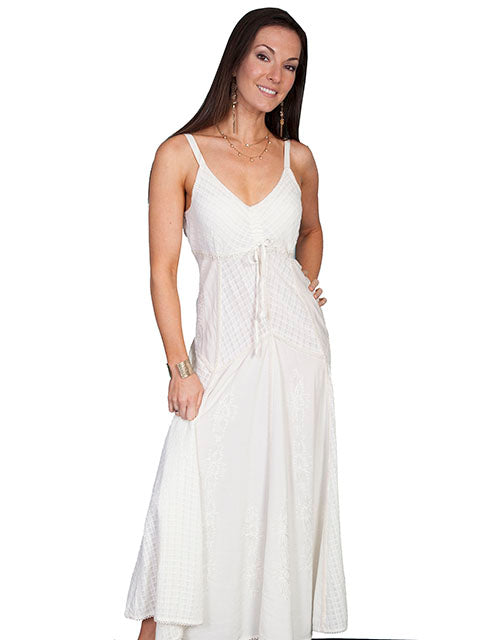 Scully Ivory Spaghetti Strap Womens Long Dress HC63