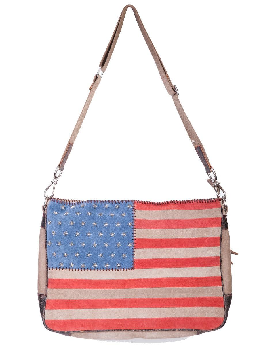 Scully Leather and Suede Crossbody Flag Handbag B124 ****Online Only
