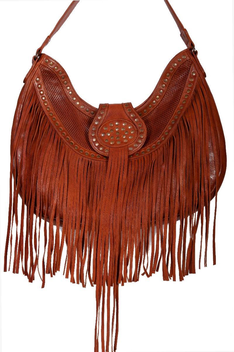 Scully Leather Fringe and Studded Handbag B177 ***Online Only