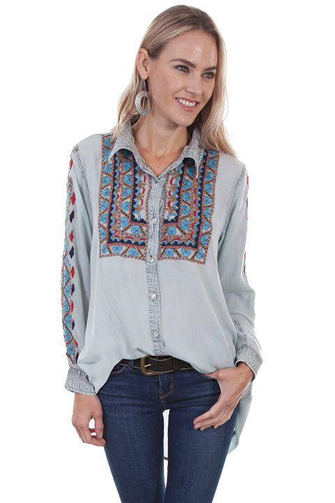 Scully Long Sleeve Embroidered Womens Blouse HC331 **ONLINE ONLY