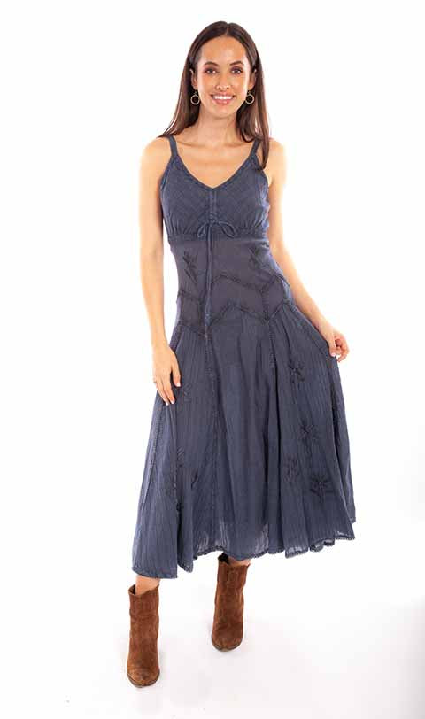 Scully Slate Spaghetti Strap Long Womens Dress HC62