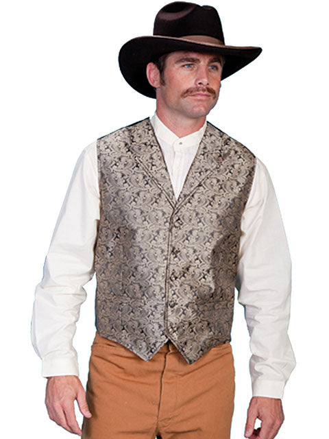 Scully Taupe Classic Paisley Men's Vest RW093