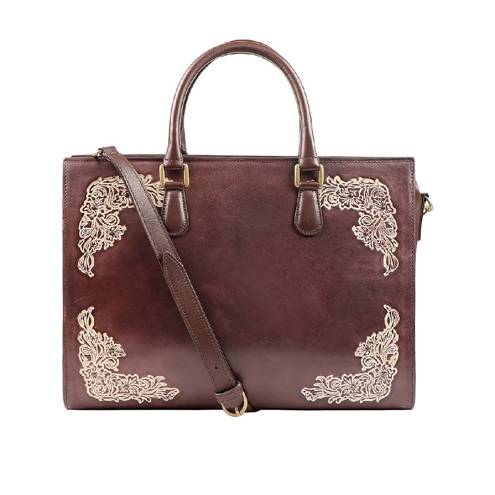 Scully West Collection Embossed Floral Studded Design Workbag B193 ***Online Only