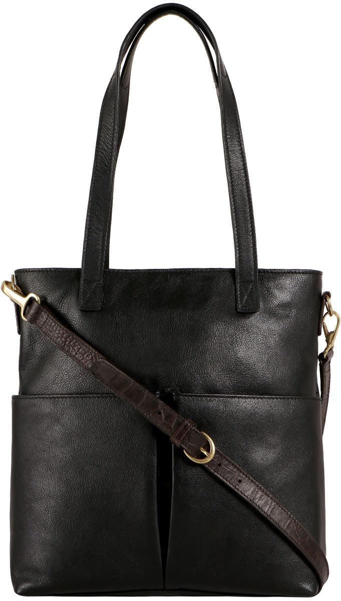 Scully Working Leather Handbag with Center Top Closure and Croco Shoulder Strap 847-24 ****Online Only